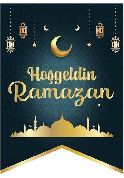Ramazan Mübarek 17x12 Cm 10'lu Kırlangıç Bayrak Hoş Geldin Ramazan Süs