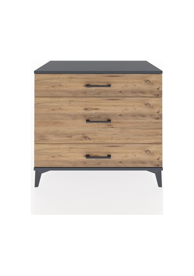 Hyperion Şifonyer 3 Çekmeceli 88x44x80 Antrasit-çam Antrasit