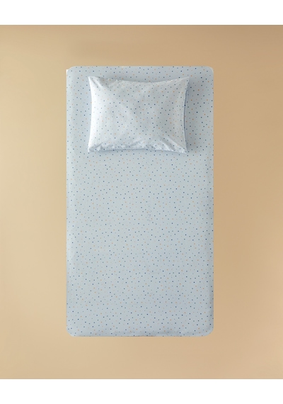 English Home Funny Dots Pamuklu Bebe Lastikli Çarşaf Takımı Mavi