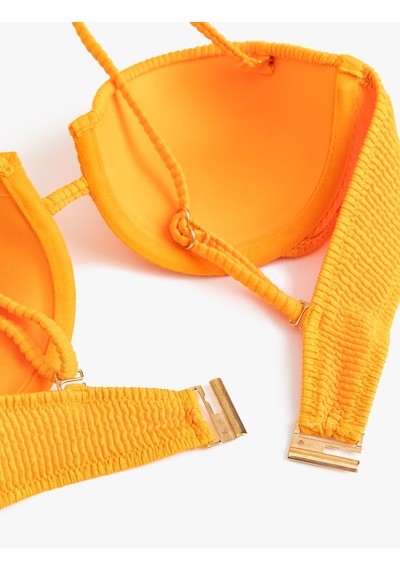 Koton Çıkarılabilir Askılı Dokulu Balenli Straplez Bikini Üst Turuncu 5sak10218mm Turuncu Koton Çıkarılabilir Askılı Dokulu Balenli Straplez Bikini Üst Turuncu 5sak10218mm Turuncu