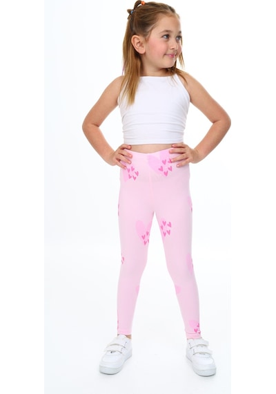 Toontoy Kids Toontoy Kız Çocuk Baskılı Tayt Pembe