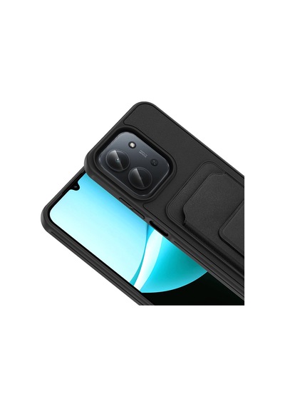 Xiaomi Redmi 15c Kılıf Kartlıklı Tpu Zore Bikart Kapak Siyah