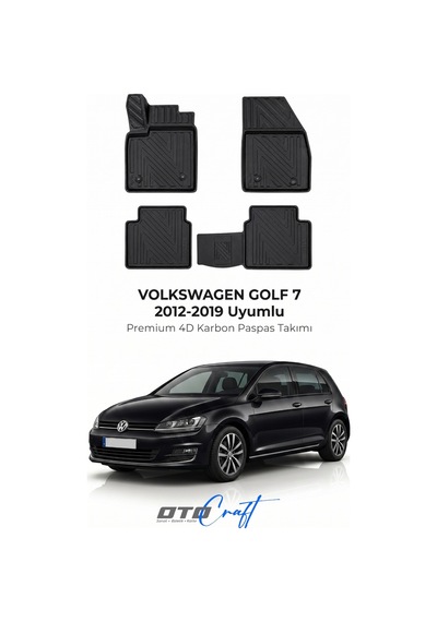Otocraft Volkswagen Golf 7 2012-2019 Araca Özel 4d Karbon Oto Paspas Havuzlu Tam Set