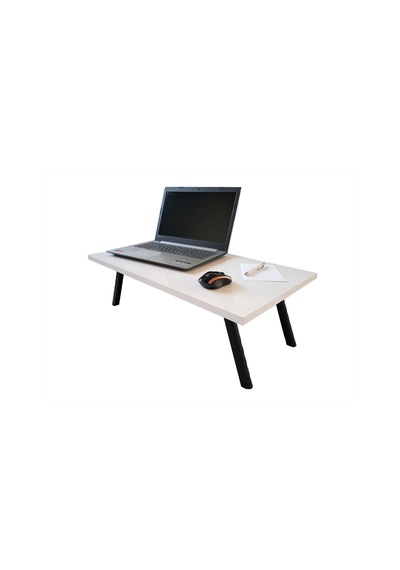 Elfin Laptop Sehpası Bilgisayar Sehpası Sofra Sehpası Beyaz 40X70 Beyaz