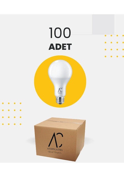 12w Bulb Led Ampul 3200k Sarı Işık - 100 Adet