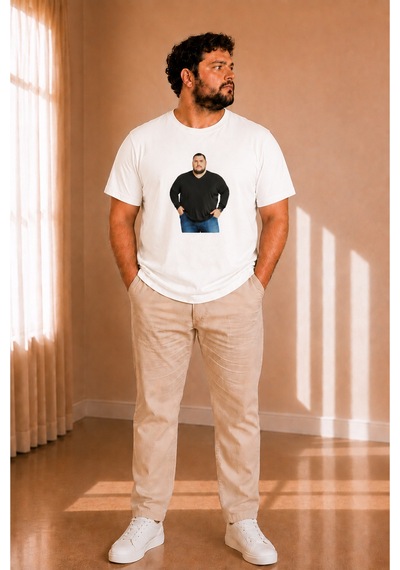 Sngl Tekstil Erkek Adam Baskılı Kısa Kollu T-shirt S-m-l-xl-xxl Beyaz