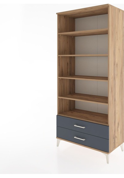 Hyperion Dolap 5 Raflı 2 Çekmeceli 88x44x195 Çam-antrasit Çam