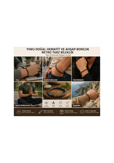 Yıwu Yeni Erkek / Kadın Doğal Hematit Ve Ahşap Boncuk Retro Tarzı Bileklik Unisex El Yapımı Görünümlü Doğal Taş Bileklik Günlük Kullanım, Meditasyon Ve Şık Hediye Metalik & Kahverengi Ahşap Yıwu Yeni Erkek / Kadın Doğal Hematit Ve Ahşap Boncuk Retro Tarzı Bileklik Unisex El Yapımı Görünümlü Doğal Taş Bileklik Günlük Kullanım, Meditasyon Ve Şık Hediye Metalik & Kahverengi Ahşap