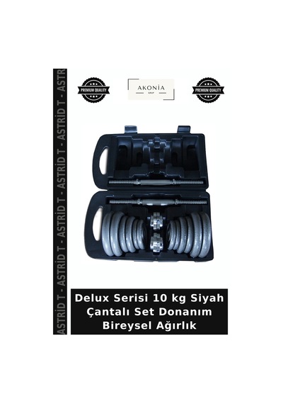 Delux Serisi 10 Kg Siyah Çantalı Set Donanım Bireysel Ağırlık
