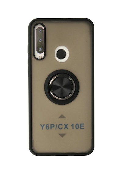 Newface - 277 - Huawei Y6p Kılıf Montreal Yüzüklü Silikon Kapak - Csmo-tex - - Siyah Sıyah