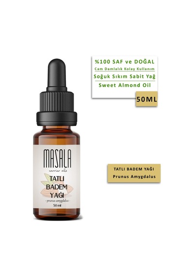 Masala Tatlı Badem Yağı 50 ML Soğuk Pres (Sweet Almond Carrier Oil)