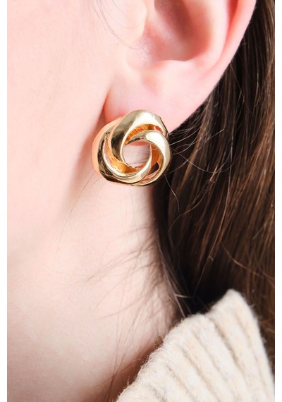 Kadın Gold Loop Küpe Çok Renkli