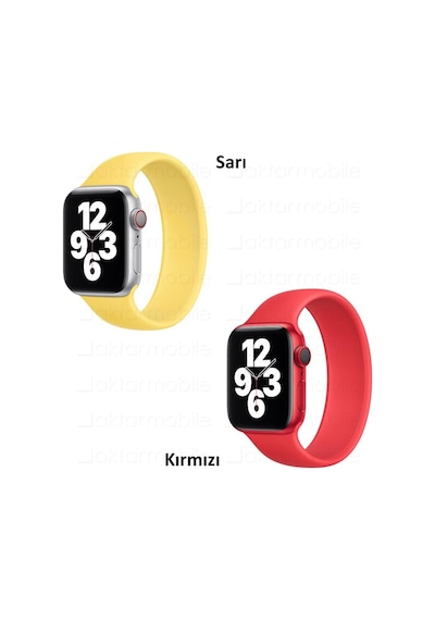 Apple Uyumlu  Watch Silikon Kordon Solo Loop Kayış Tek Parça - 10 Renk