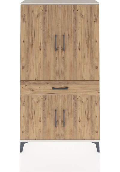 Arges Dolap 4 Raflı Tek Çekmeceli 4 Kapaklı 88x30x163 Aytaşı-çam Aytaşı