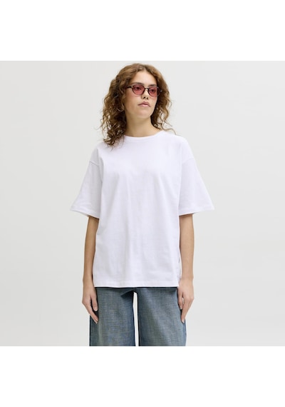 Jack & Jones Kadin Sirt Baskili Bol Kalip Tisört - Valentine - 12275280 - 3 Beyaz