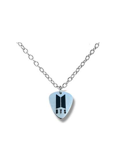 Bts K-pop Grubu Pena Şeklinde Çift Taraflı Rock İşaretli Unisex Metal Kolye Çok renkli