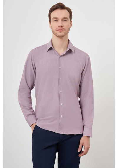 Morven Erkek Kırmızı Slim Fit Desenli Gömlek 24mc004095550 Kırmızı