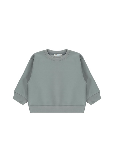 Civil Boys Civil Erkek Çocuk Basic Sweatshirt Oysho Uzun Kol Bisiklet Yaka Okul Kreş Ve Günlük Kullanım - Gri