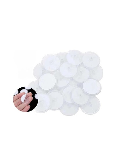 20 Adet Şeffaf Yuvarlak 3 Cm Çaplı Güçlü Disk Yapışkanlar 5468 Çok Renkli