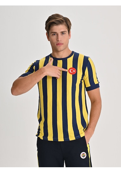 Fenerbahçe Retro Çubuklu Forma 64/65 Sarı-lacıvert
