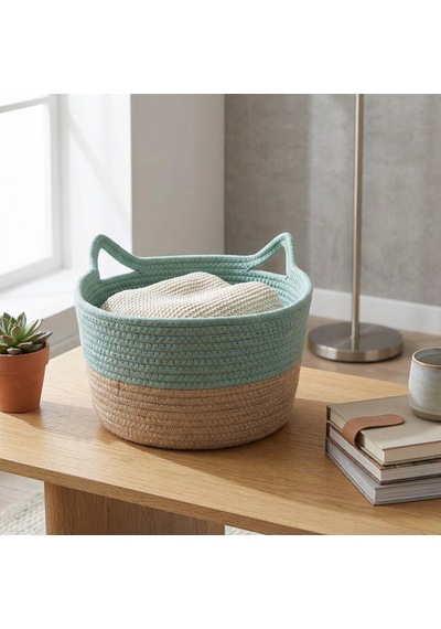 Koçtaş Kedi Kulaklı Sepet 30x18 Cm Yeşil