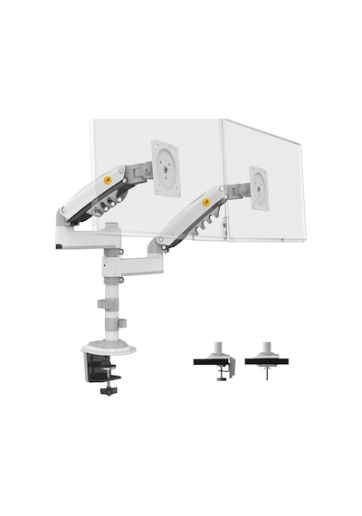 North Bayou Nb H180 17-27" Çift Kol 2-9 Kg Amortisörlü Monitör Standı Beyaz