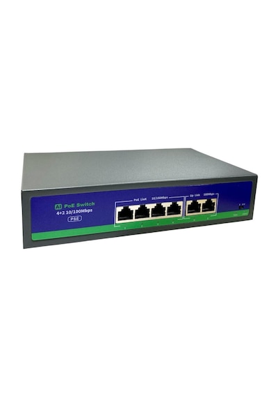 Novacom Nvc-hıf0420fbl-c 4+2 Port 10/100mbps Uplink Aı Poe Switch