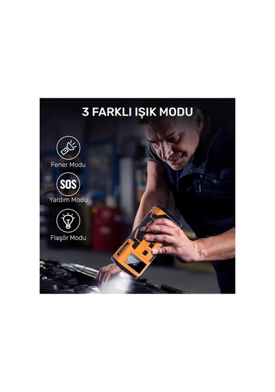 4in1 10.000mah Akü Takviyeli, Powerbanklı Reflektörlü 4741