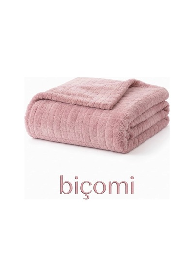 Biçomi Wellsoft Ekstra Yumuşak Tek Kişilik Tv & Dinlenme Battaniyesi 100x175 Cm - Pudra Pudra Pembe