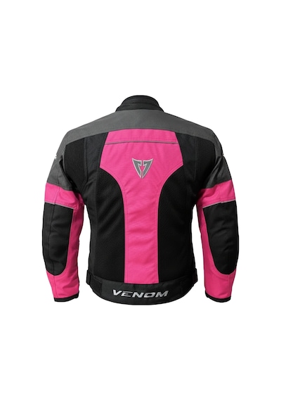 Motosiklet Kadın Mont 4 Mevsim Dynamic Siyah-pembe Motorcu Montu