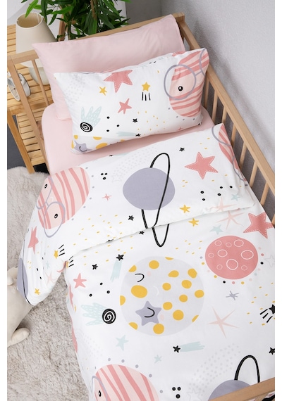 Astromini %100 Pamuk Bebek Nevresim Takımı - Pembe