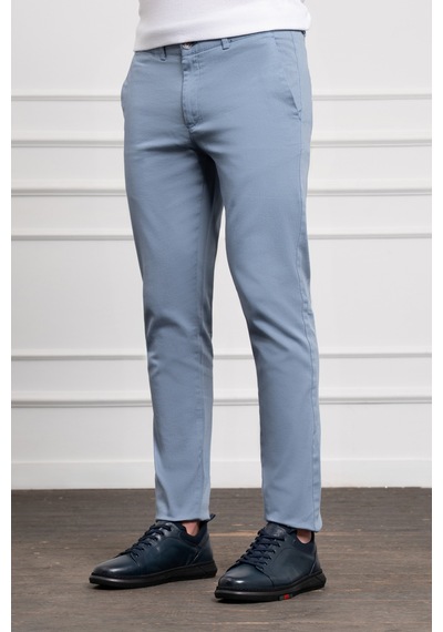 Morven Erkek Mavi Slim Fit Dar Kesim Chino Pantolon 25ms003022300 Mavi