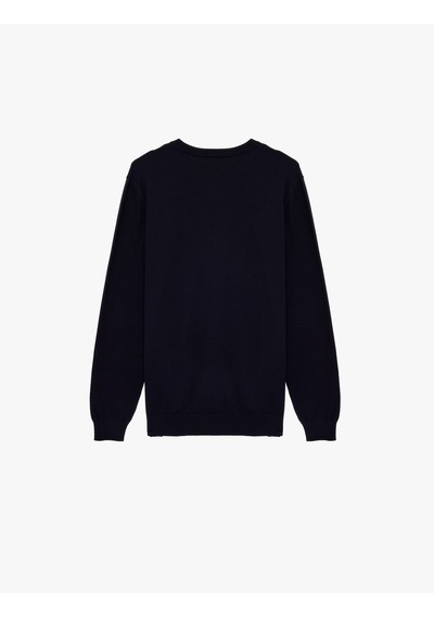Koton Regular Fit Uzun Kollu Bisiklet Yaka Basic Triko Kazak Lacivert 6sam70009ht