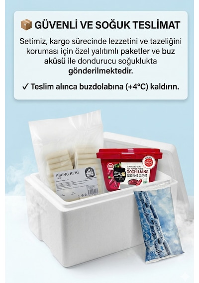 Tteokbokki Kore Pirinç Keki 1 Kg Ve Helal Gochujang 500 Gr Set