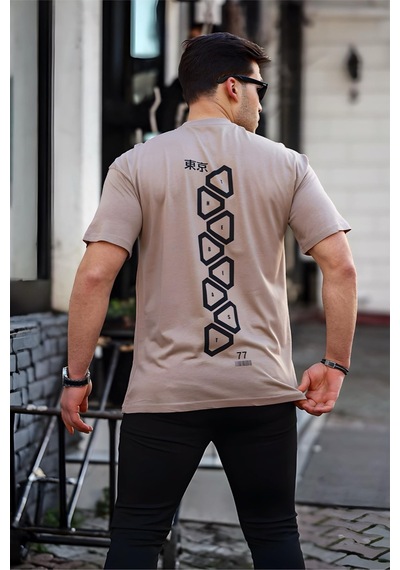 Trc 2774 Project Ön ve Arka Baskılı Bisiklet Yaka Erkek Tshirt 001