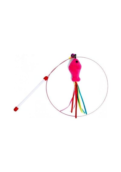 Sesli Zilli Balık Kedi Oltası Oyuncağı 90 CM