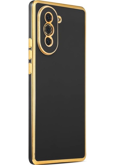 Huawei Nova 10 Pro Kılıf Kamera Korumalı Altın Kenar Tasarım Silikon