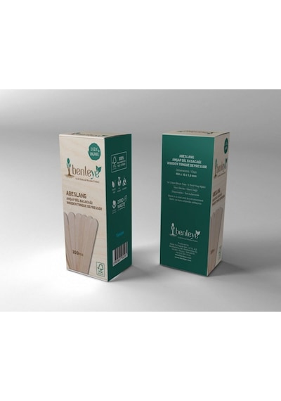 Abeslang Tahta Dil Çubuğu Basacağı Ağda Spatulası 100'lü
