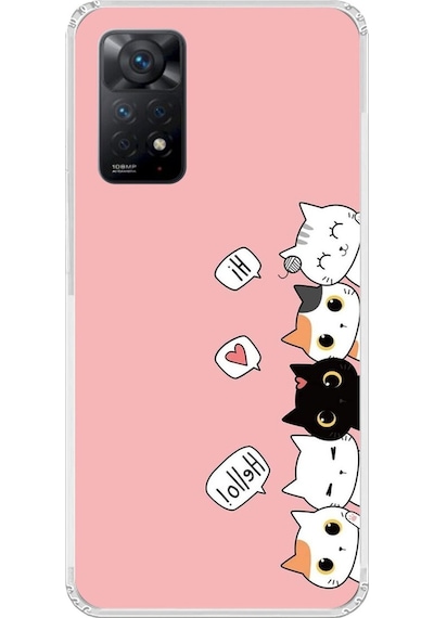 Xiaomi Redmi Note 11 Pro Uyumlu Şeffaf Kılıf Kedişler 2 Tasarımlı