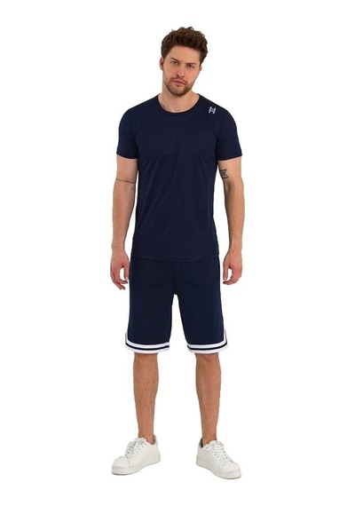 Adams Erkek Polyester Beyaz Şeritli Basketbol Şort 001
