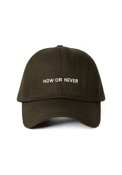 Caxis Now Or Never Baskılı Spor Sapka Unisex Ayarlanabilir Cırtlı Şapka Orijinal Cap Kahverengi