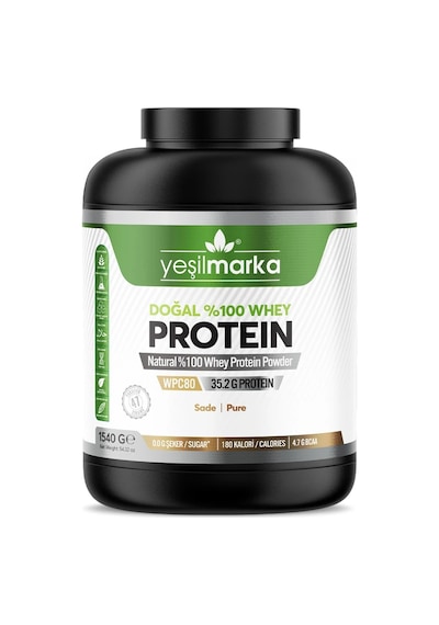 Yeşilmarka Doğal Whey Protein Tozu – Saf / Aromasız 1540 Gr