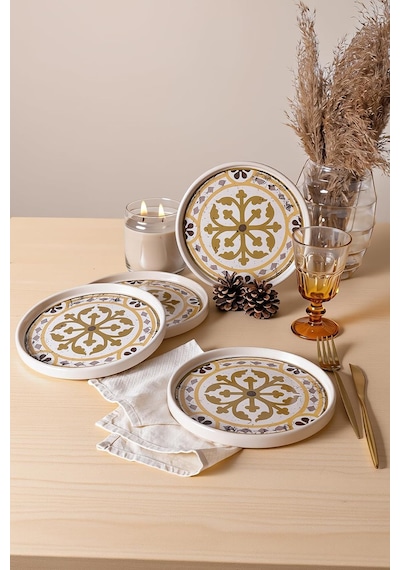 Lexroo Timeless Brown Stackable Pasta Tabağı 21 Cm 4 Adet 21972 Çok Renkli