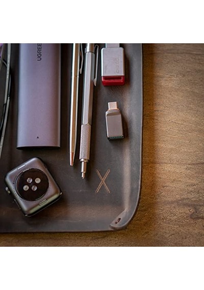 Masaüstü Organizer, Toplayıcı, Hakiki Deri Vale Tepsisi, Telefon Pedi, Deri Sümen, Deri Pad, Deri Kase, Zarf Ve Mektup Tepsisi, Vallet Tray, Catch İt All Tray, Leather Kestane - Koyu Kahverengi