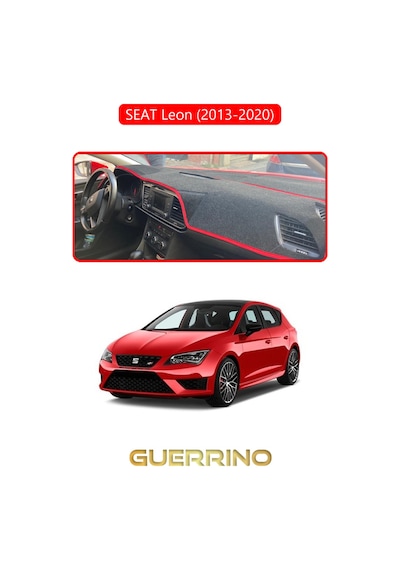 Seat Leon 2013-2020 Torpido Koruma Halısı Kırmızı Kenar