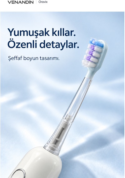 Vn/rv-001 Oravix Şarjlı Elektrikli Diş Fırçası 2000 Mah, Type-c, Ipx7, 3 Mod X 3 Yoğunluk, 3 Başlıklı - Beyaz