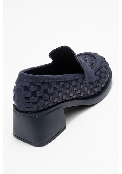Luvishoes Luvi Shoes Marlon Lacivert Örgülü Kadın Kalın Topuklu Loafer Ayakkabı Lacivert Luvishoes Luvi Shoes Marlon Lacivert Örgülü Kadın Kalın Topuklu Loafer Ayakkabı Lacivert