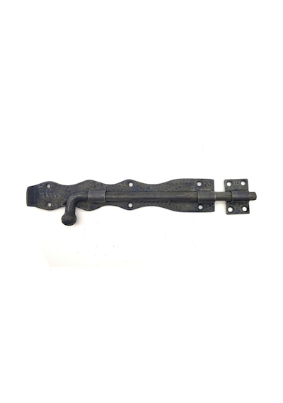 Antika Tarz Dekoratif Pirinç Dövme Kapı Sürgüsü - 25cm, Oksit