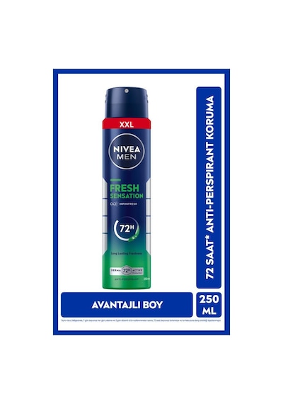 NIVEA Men Fresh Sensation 72 Saat Erkek Sprey Deodorant 250 ML