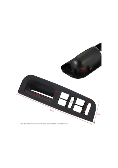 Wezone Vw Golf/jetta Mk4 1999-2004 İç Kapı Tutamak Ve Sol Ön Pencere Anahtarı Bezel Seti Abs Malzeme, Siyah - 1j0867172a, 1j4867180a Uyumlu Siyah